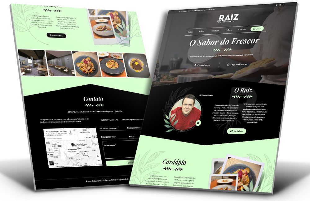 Site Profissional Restaurante Raiz